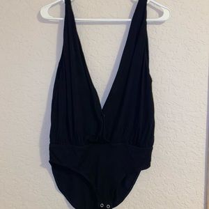 Black bodysuit with snap bottom to fit perfect